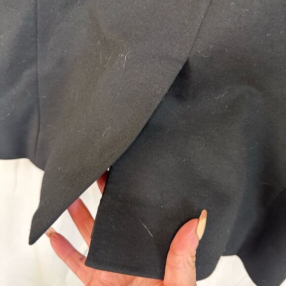 ZARA black two buttons embroidered pocket tailored slim fit blazer jacket S - Picture 9 of 14